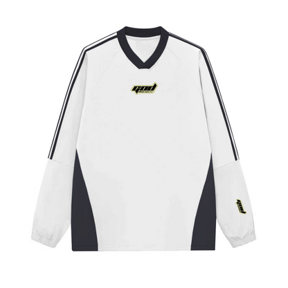 Colorblock V-neck Long Sleeve Shirt