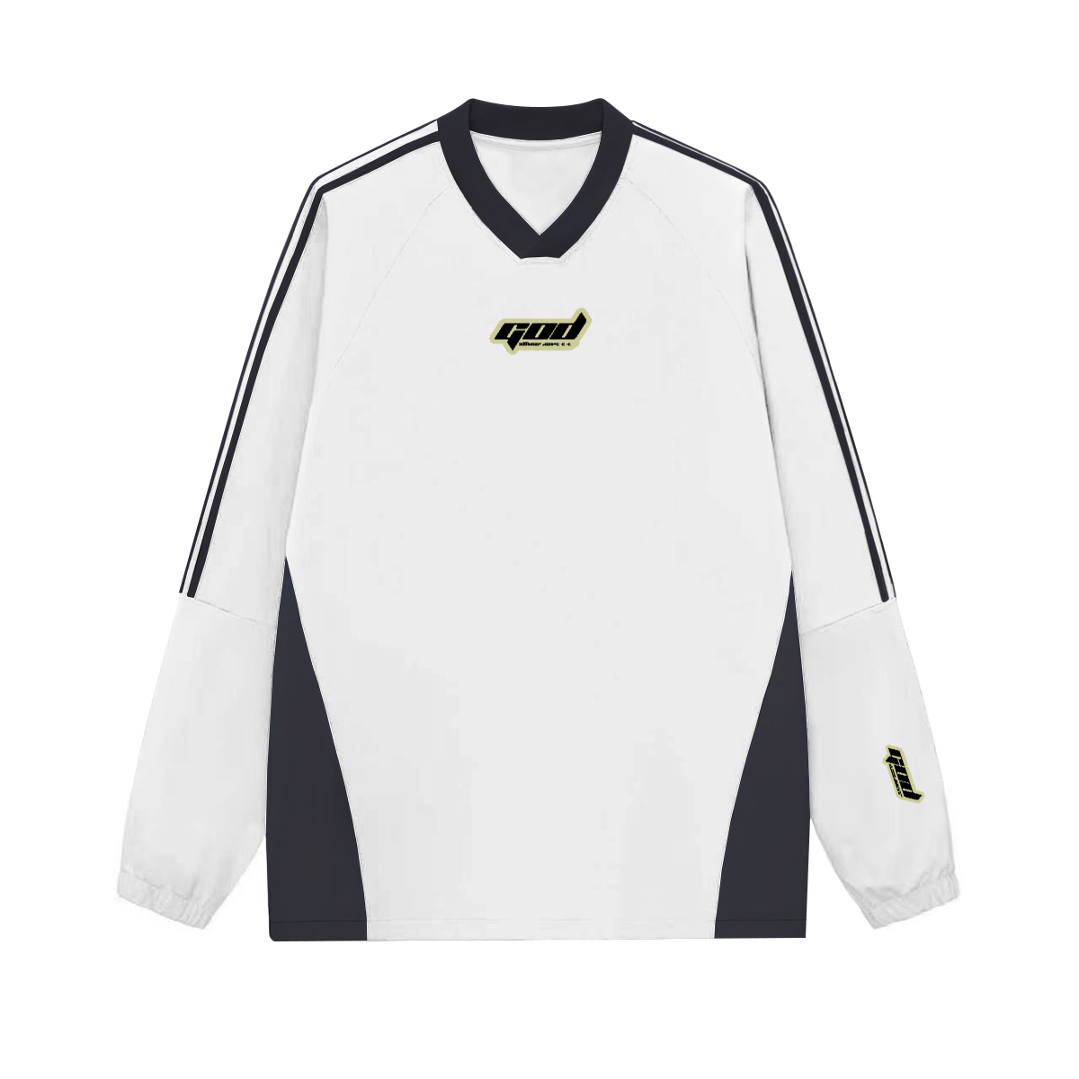 Colorblock V-neck Long Sleeve Shirt