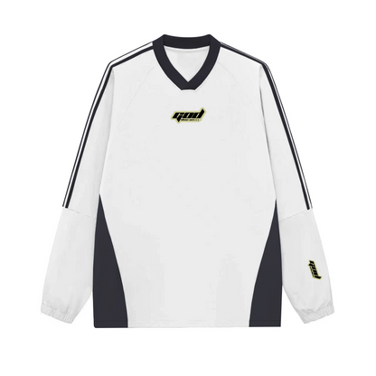 Colorblock V-neck Long Sleeve Shirt