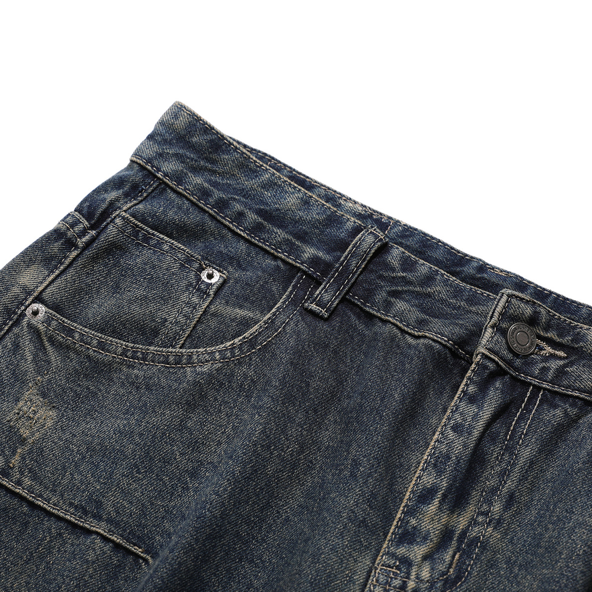 Multi-Pocket Vintage Loose Jeans