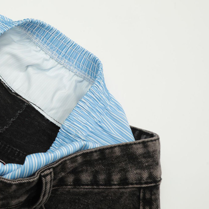 Unisex Double Waist Wide Leg Jeans